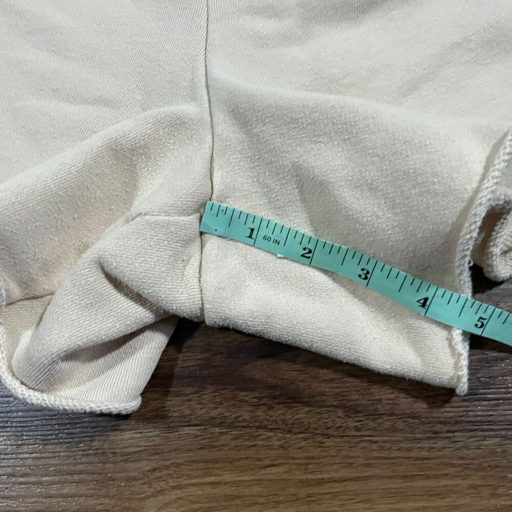 Aerie High Rise Lounge Sweat Shorts Cut Off Pockets Women's Size XL Tan Beige - Picture 4 of 8